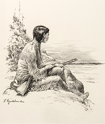 Loinclothed hobby; Obr�zek dne - the picture od the day - �awa rel - Native American illustration, art of Lorence F. Bjorklund