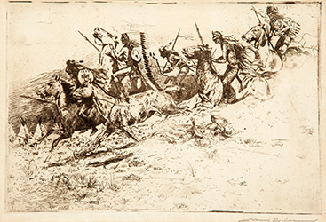 Loinclothed hobby; Obr�zek dne - the picture od the day - �awa rel -The Cheyenne Raid (?) - Art by  Edward Borein