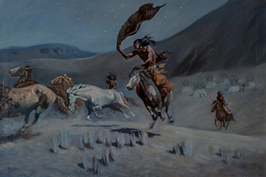 Loinclothed hobby; Obr�zek dne - the picture od the day - �awa rel -  Night Raid, Art by Leonard Howard Reedy