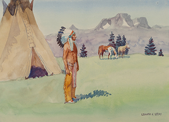 Loinclothed hobby; Obr�zek dne - the picture od the day - �awa rel - Blackfoot Chief,  Art of Leonard Howard Reedy