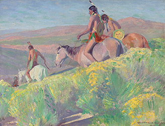 Loinclothed hobby; Obr�zek dne - the picture od the day - �awa rel - On the Trail ~ 1912, Art of William Herbert Dunton