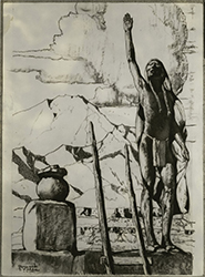 Loinclothed hobby; Obr�zek dne - the picture od the day - �awa rel -  Atchison, Topeka & Santa Fe Railway Company's advertisement - Art by  Hernando Gonzallo Villa