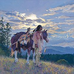 Loinclothed hobby; Obr�zek dne - the picture od the day - �awa rel - Horse nad his master - Art by R. S. Riddick