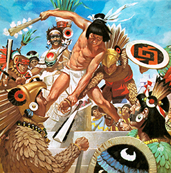 Loinclothed hobby; Obr�zek dne - the picture od the day - �awa rel -  Art of Angus McBride - Aztec Empire
