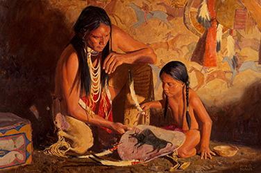 Loinclothed hobby; Obr�zek dne - the picture od the day - �awa rel -  Art of David Mann 