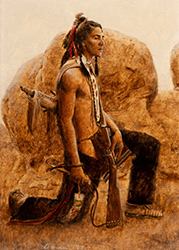 Loinclothed hobby; Obr�zek dne - the picture od the day - �awa rel -  James Elliott Bama (American, b. 1926). A Plains Indian, 1977.