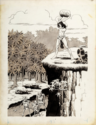 Loinclothed hobby; Obr�zek dne - the picture od the day - �awa rel -  Tarzan Illustration Page Original Art 