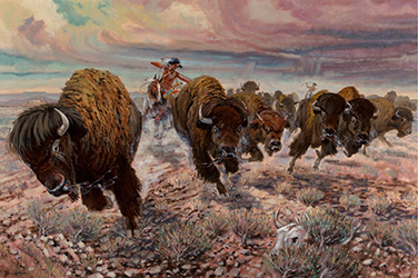 Loinclothed hobby; Obr�zek dne - the picture od the day - �awa rel -  Art of Tony Lufrano, Buffalo Hunt