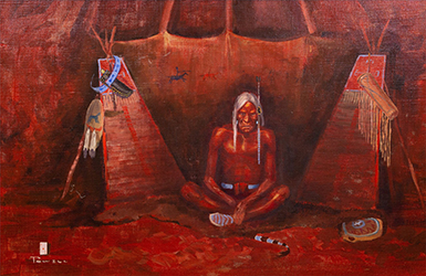 Loinclothed hobby; Obr�zek dne - the picture od the day - �awa rel -  Art of  Ace Powell, Teepee Scene
