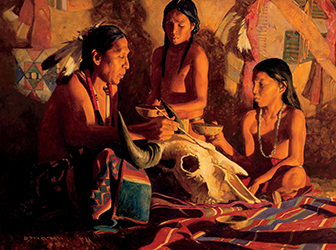 Loinclothed hobby; Obr�zek dne - the picture od the day - �awa rel -   Art of David Mann