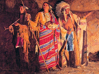 Loinclothed hobby; Obr�zek dne - the picture od the day - �awa rel -   Art of David Mann, At the Council