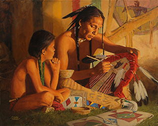 Loinclothed hobby; Obr�zek dne - the picture od the day - �awa rel -   Art of David Mann