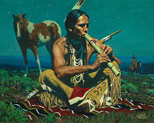 Loinclothed hobby; Obr�zek dne - the picture od the day - �awa rel -   Art of David Mann, Night Song