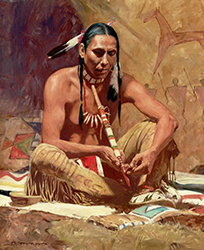 Loinclothed hobby; Obr�zek dne - the picture od the day - �awa rel -   Art of David Mann, Red Lodge Smoke