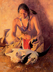 Loinclothed hobby; Obr�zek dne - the picture od the day - �awa rel -   Art of David Mann, White Bone & Spirit Paint