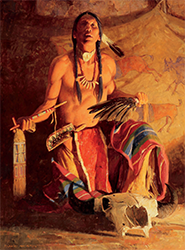 Loinclothed hobby; Obr�zek dne - the picture od the day - �awa rel -   Art of David Mann, Song Of The Buffalo