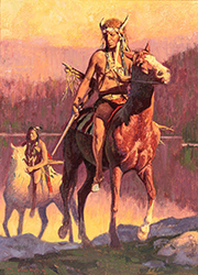 Loinclothed hobby; Obr�zek dne - the picture od the day - �awa rel -   Art of David Mann,  The Trailhead