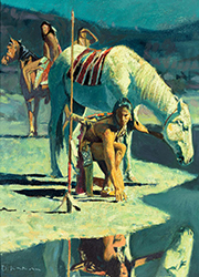 Loinclothed hobby; Obr�zek dne - the picture od the day - �awa rel -   Art of David Mann,  Trackers Moon