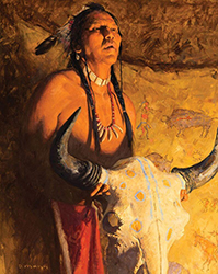 Loinclothed hobby; Obr�zek dne - the picture od the day - �awa rel -   Art of David Mann,   Buffalo Song
