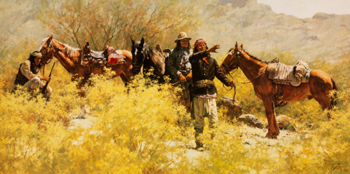 Loinclothed hobby; Obr�zek dne - the picture od the day - �awa rel -   Art of Howard A. Terpning, The Scouts of General Cook