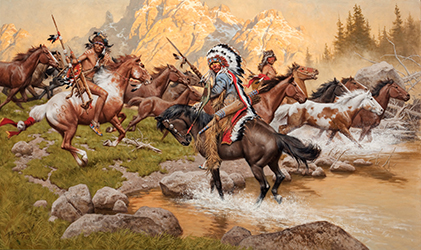 Loinclothed hobby; Obr�zek dne - the picture od the day - �awa rel -   Art of Frank McCarthy, Stolen Ponies