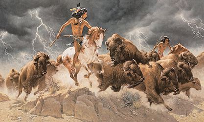 Loinclothed hobby; Obr�zek dne - the picture od the day - �awa rel -   Art of Howard A. Terpning, Flashes of Lightning - Thunder of Hooves