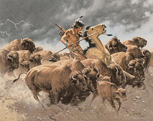 Loinclothed hobby; Obr�zek dne - the picture od the day - �awa rel -   Art of Howard A. Terpning, Flashes of Lightning, Thunder of Hooves