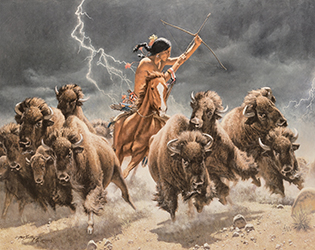 Loinclothed hobby; Obr�zek dne - the picture od the day - �awa rel -   Art of Howard A. Terpning, Flashes of Lightning, Thunder of Hooves