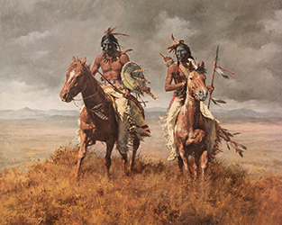 Loinclothed hobby; Obr�zek dne - the picture od the day - �awa rel -   Art of Howard A. Terpning, Flashes of Lightning, The Victors
