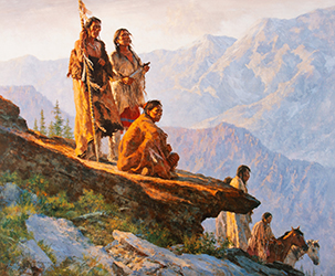 Loinclothed hobby; Obr�zek dne - the picture od the day - �awa rel -   Art of Howard A. Terpning, With Mother Earth