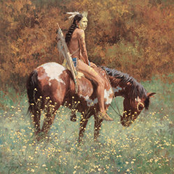 Loinclothed hobby; Obr�zek dne - the picture od the day - �awa rel -   Art of Howard A. Terpning, Color of the Sun