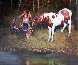 Loinclothed hobby; Obr�zek dne - the picture od the day - �awa rel -  John Fawcett, White Man's Saddle