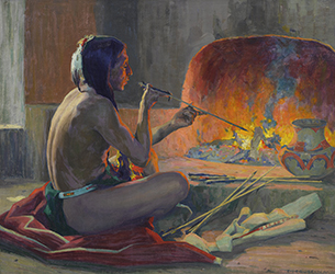 Loinclothed hobby; Obr�zek dne - the picture od the day - �awa rel -  Eanger Irving Couse - a straight arrow