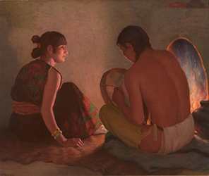 Loinclothed hobby; Obr�zek dne - the picture od the day - �awa rel -  Joseph Henry Sharp, Crucita and Bawling Deer - Taos Indians