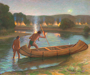 Loinclothed hobby; Obr�zek dne - the picture od the day - �awa rel -  Joseph Henry Sharp, Night Gigging