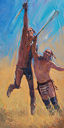 Loinclothed hobby; Obr�zek dne - the picture od the day - �awa rel -  Art of John Buxton, Practice For Combat