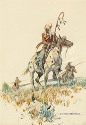 Loinclothed hobby; Obr�zek dne - the picture od the day - �awa rel -  Art of  Nick Eggenhofer,  Indians On Horseback On The Plains
