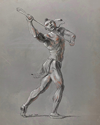 Loinclothed hobby; Obr�zek dne - the picture od the day - �awa rel -  Art of  Albert White, Mohawk