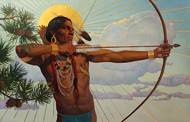 Loinclothed hobby; Obr�zek dne - the picture od the day - �awa rel - Art of Thomas Blackshear, Taking Aim