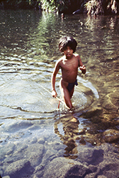 Loinclothed hobby; Obr�zek dne - the picture od the day - �awa rel - Nueva Vizcaya, Ilongot (Bugkalot) Tribe. Photo by Pierre Wayser, 1978 Philippines, Luzon