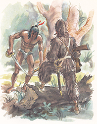 Loinclothed hobby; Obr�zek dne - the picture od the day - �awa rel - Daniel Defoe / Robinson Crusoe - Illustrationen von Hugo Laubi