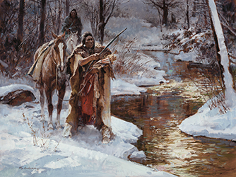 Loinclothed hobby; Obr�zek dne - the picture od the day - �awa rel -Art of Howard Terpning, Pursued