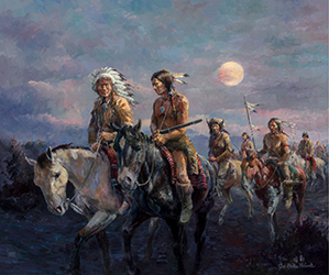Loinclothed hobby; Obr�zek dne - the picture od the day - �awa rel - Art of Joe Rader Roberts - Comanche Moon