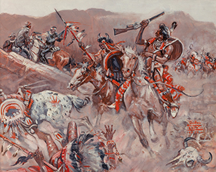 Loinclothed hobby; Obr�zek dne - the picture od the day - �awa rel - Art of Benton Henderson Clark - The Battle of Little Big Horn ~ 1955