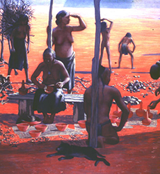 Loinclothed hobby; Obr�zek dne - the picture od the day - �awa rel - Art of Nola Davis - Caddo potter