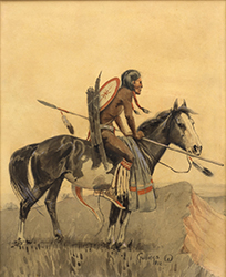 Loinclothed hobby; Obr�zek dne - the picture od the day - �awa rel - Art by E. William Gollings - Indian Brave on Horseback