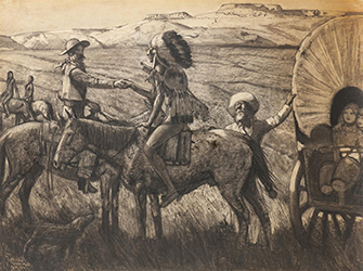 Loinclothed hobby; Obr�zek dne - the picture od the day - �awa rel - Art of  Hernando Gonzallo Villa ~ Pathfinder meeting Native Americans along the trail