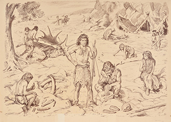 Loinclothed hobby; Obr�zek dne - the picture od the day - �awa rel - Art by Claude Derib - Pluie d'Orage 