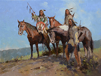 Loinclothed hobby; Obr�zek dne - the picture od the day - �awa rel - Watching The Approaching Wagon Train