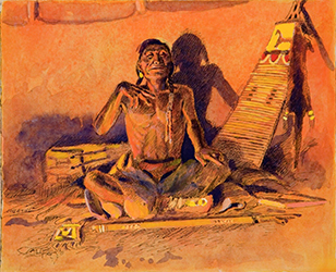 Loinclothed hobby; Obr�zek dne - the picture od the day - �awa rel - The Story Teller ~ By Charles Marion Russell